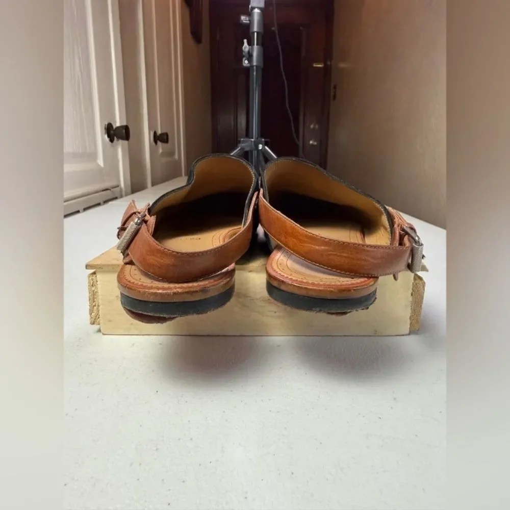 Christian Louboutin Black Suede, Leather Mule Slingback Flats Sandals 41 / 8